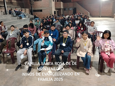 Niños en charla de Catequesis Familiar en Capilla Santa Rosa de Montenegro - Parroquia Nuestra Señora de la Paz